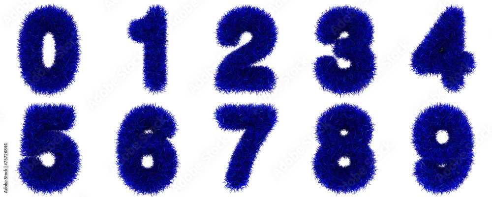 Numbers Made of Grass Turf Isolated on White Background Numbers Made of Grass Turf Isolated on White Background