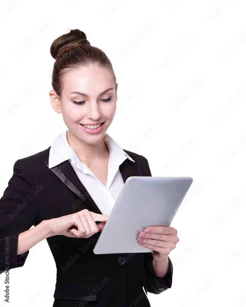Business Woman or teacher using tablet pc Business Woman or teacher using tablet pc