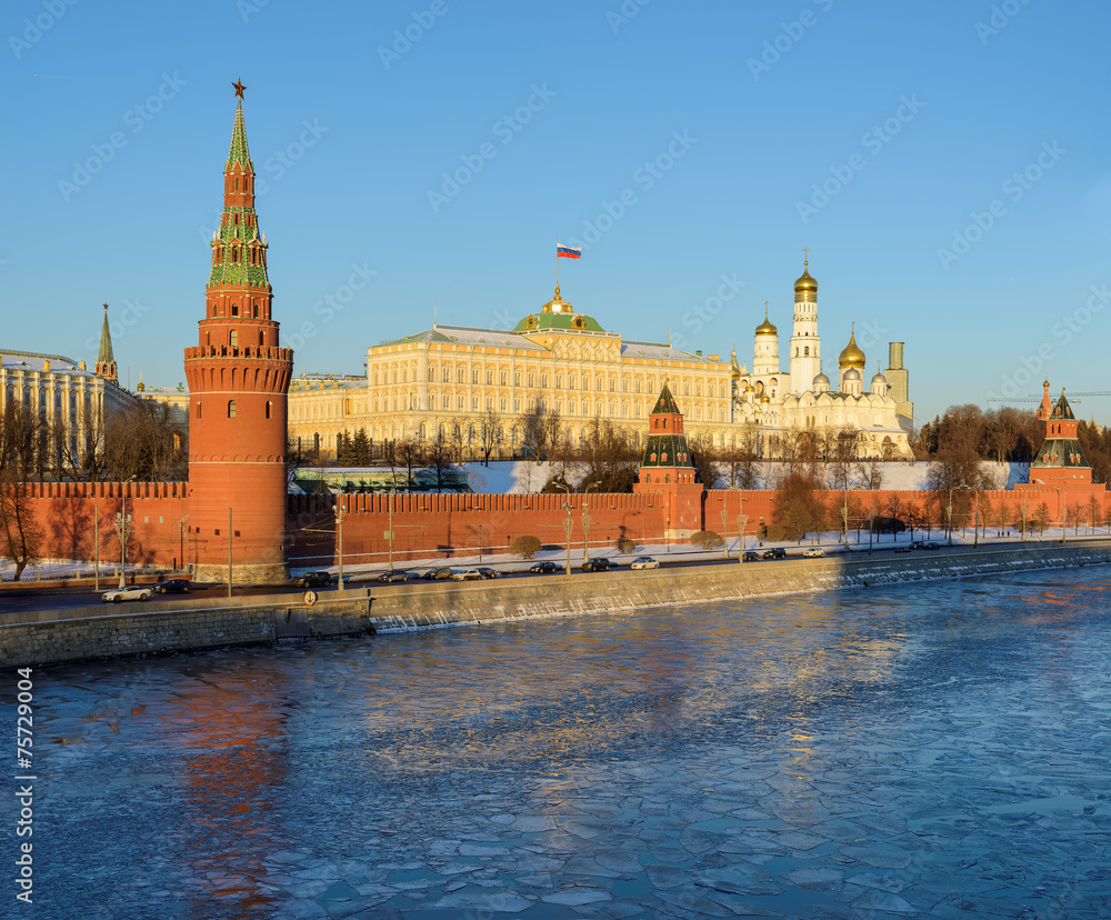 Moscow Kremlin in the winter, Moscow, Russia