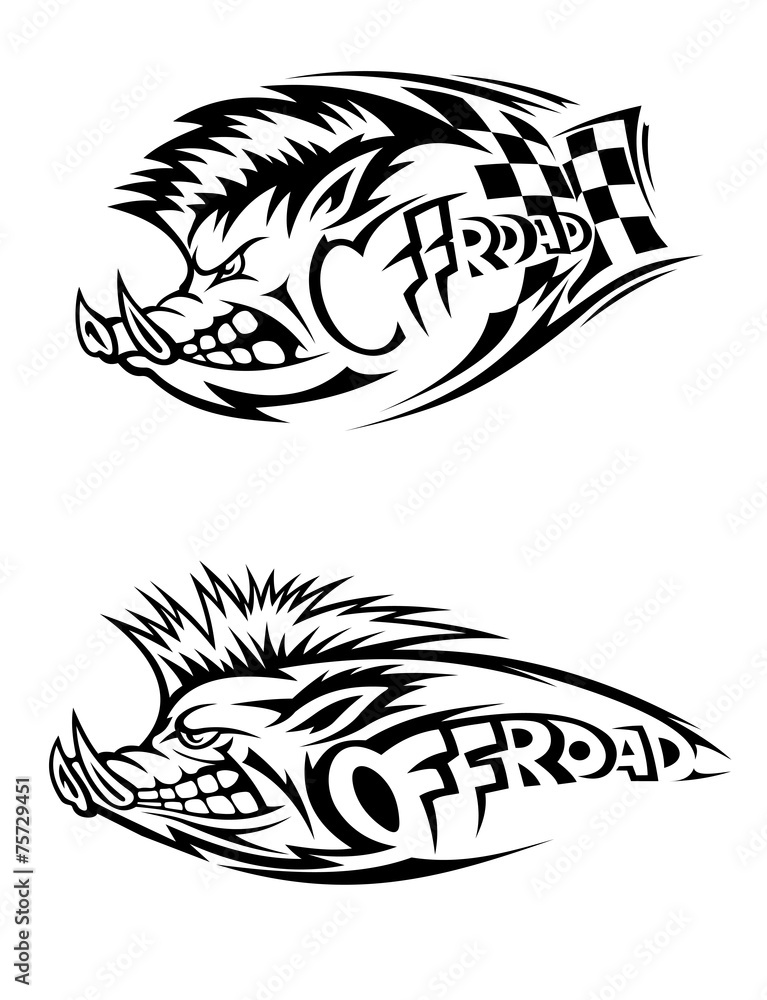 Snarling wild boar Off Road icon Snarling wild boar Off Road icon