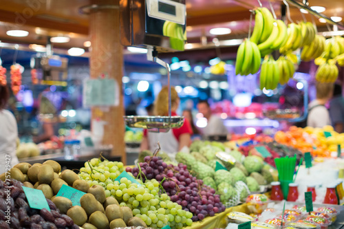   fruits on european market counter