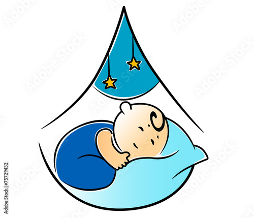 Little baby fast asleep in its cot