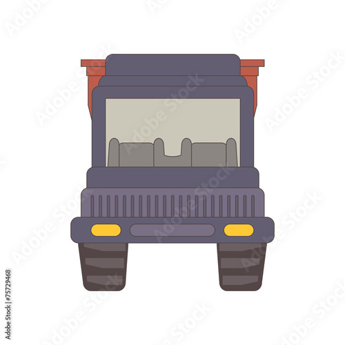 Cartoon tipper truck isolated on white background