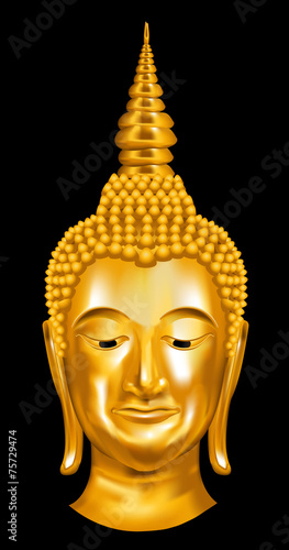 buddha head portrait on a dark background. vector 