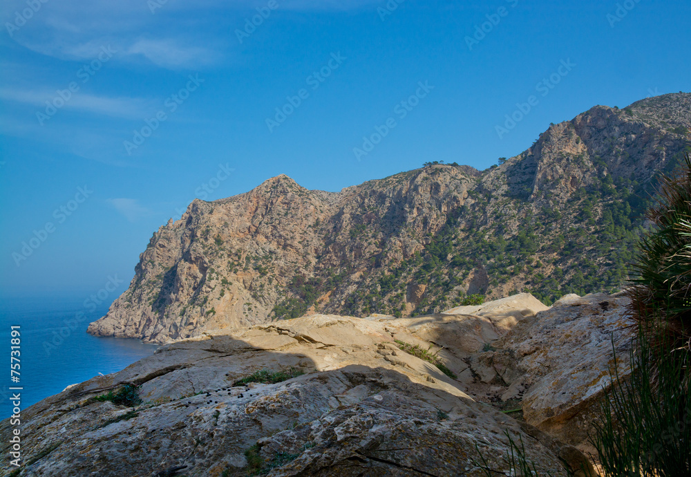 Cliff on the southwestern coast. Mallorca, Spain.