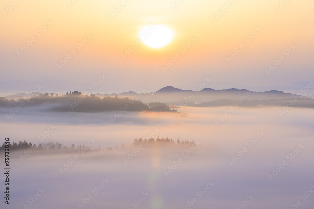 Sunrise from sea of clouds