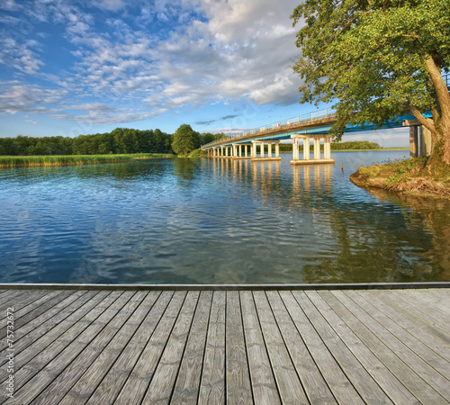 Bridge between lakes photo