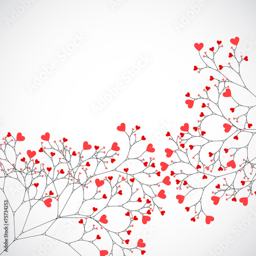 Abstract tree made with hearts.