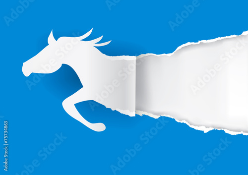Paper  Horse ripping paper