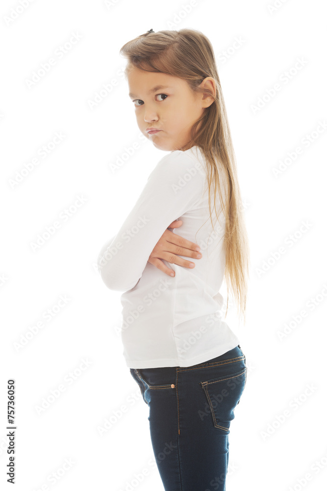Fototapeta premium Angry little girl