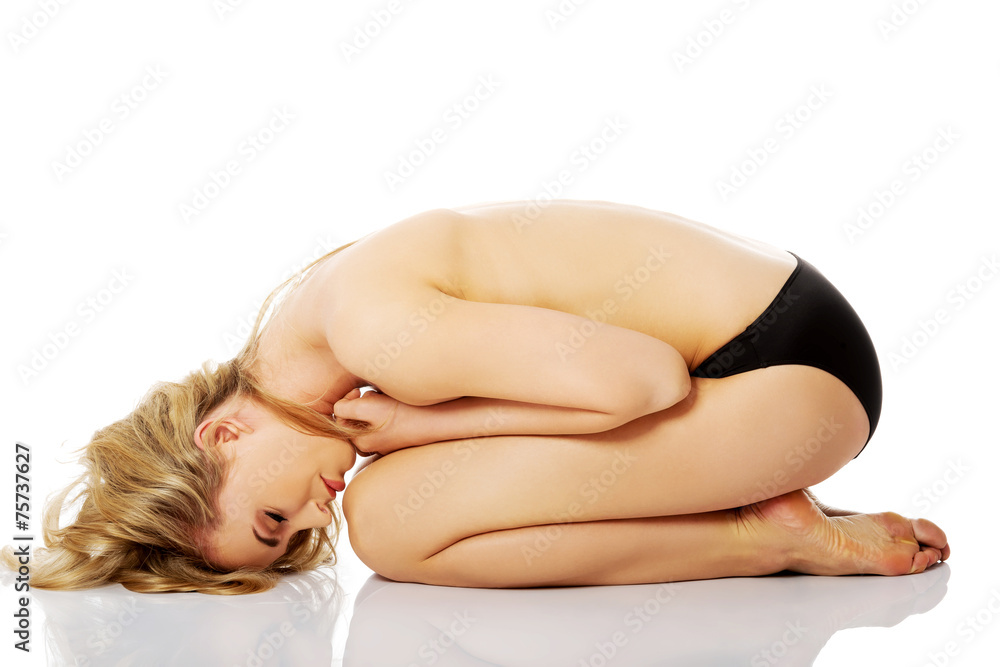 Fototapeta premium Crouched woman