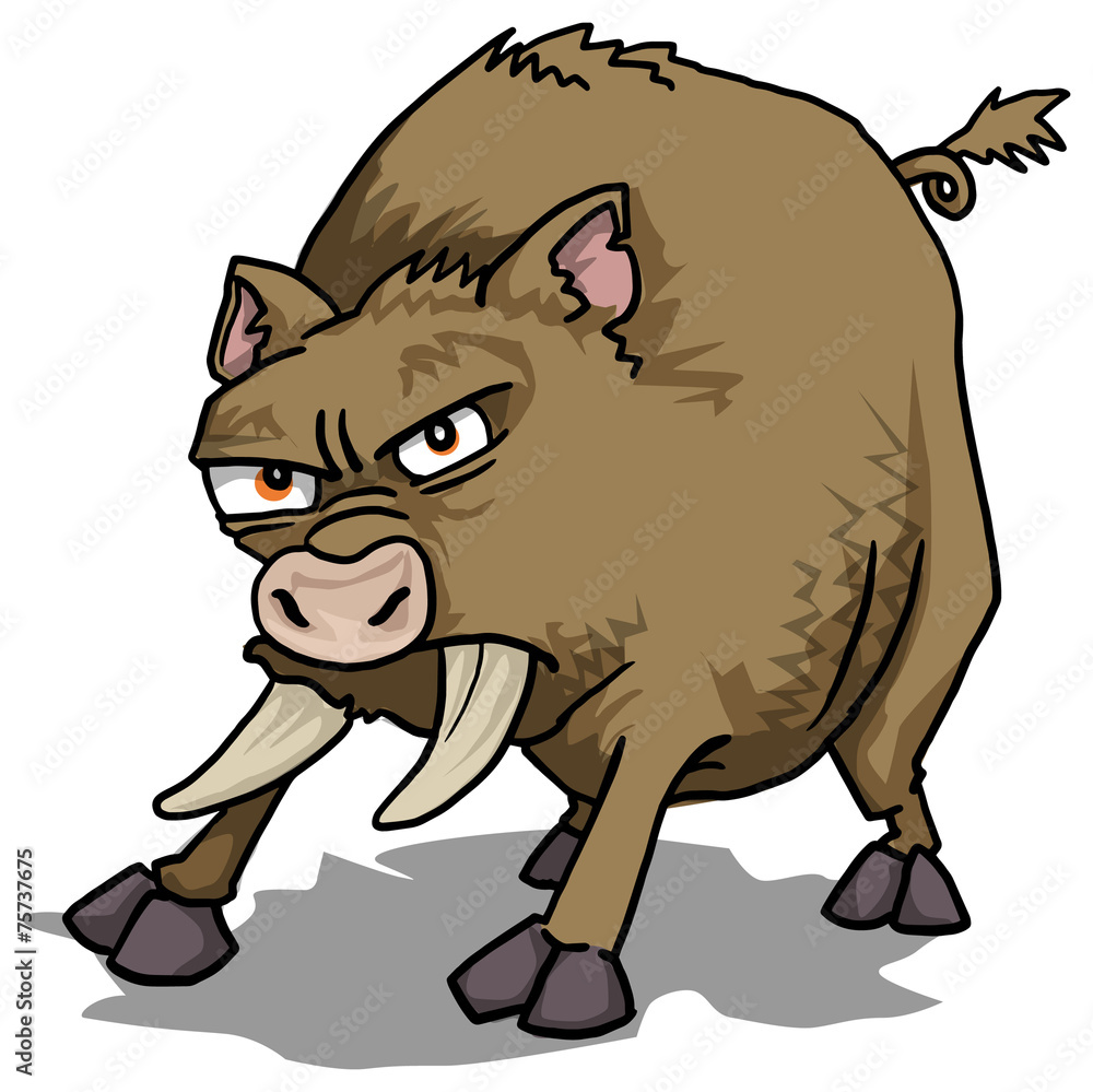 angry boar cartoon