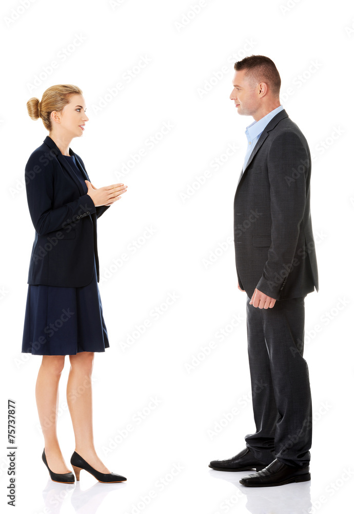 Professional conversation between businesspeople Professional conversation between businesspeople