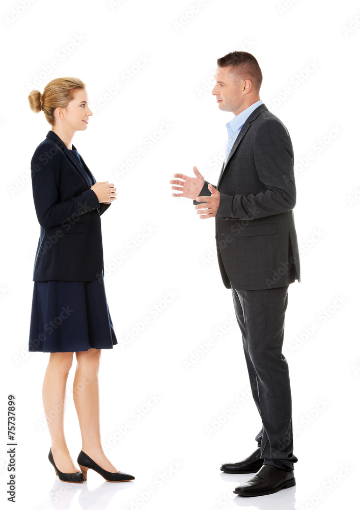 Professional conversation between businesspeople Professional conversation between businesspeople