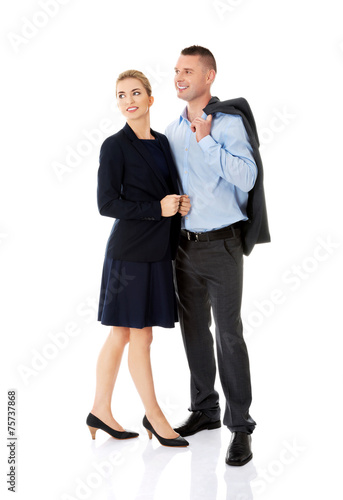 Couple talking about their corporation