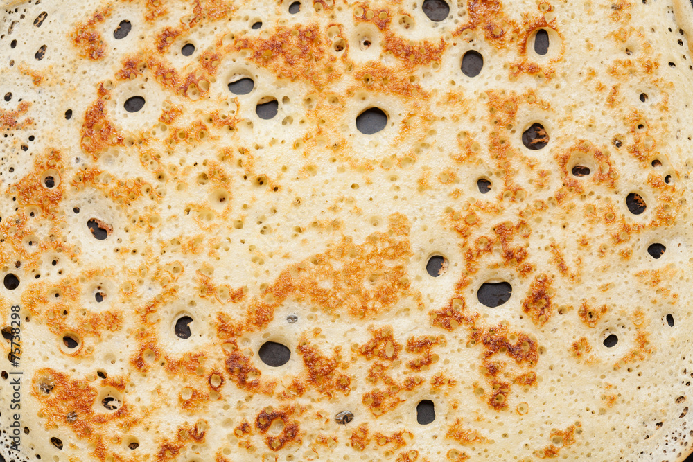 Closeup of yeast pancake, traditional for Russian pancake week Closeup of yeast pancake, traditional for Russian pancake week