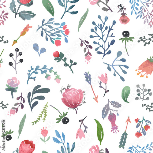 Watercolor nature pattern