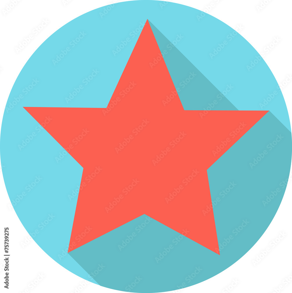 Obraz premium star icon long shadow flat design vector illustration