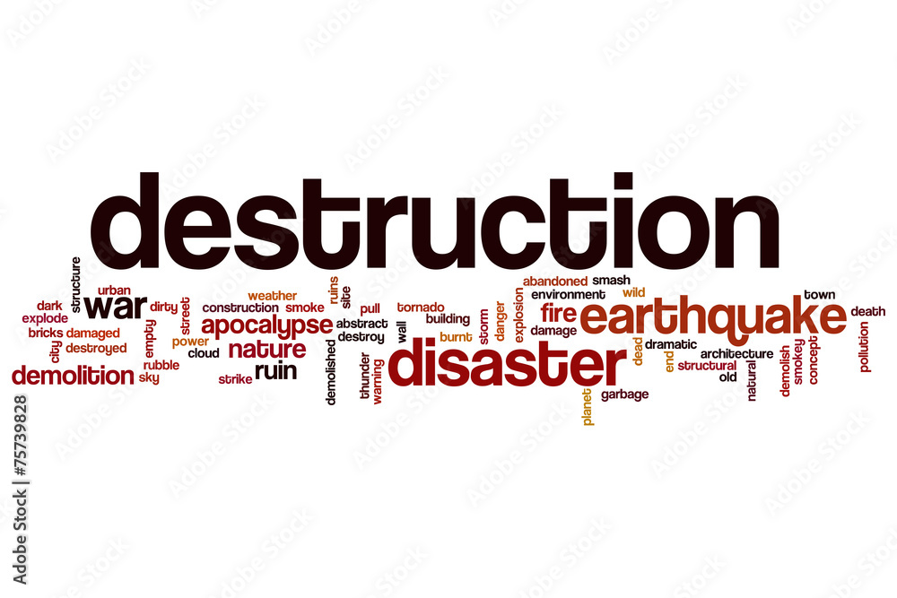Destruction word cloud