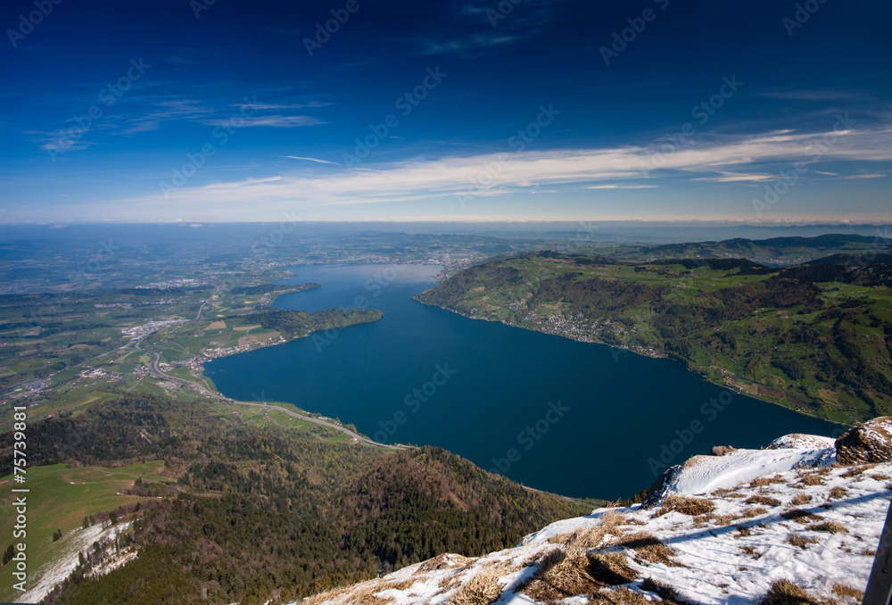 Aerial view of Lucerne lake from top Rigi mountain Aerial view of Lucerne lake from top Rigi mountain
