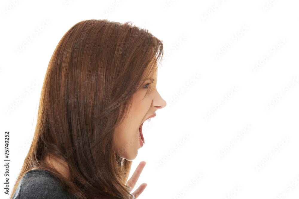 Frustrated and angry woman screaming. Frustrated and angry woman screaming.