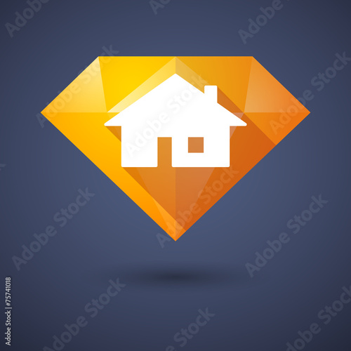 Diamond icon with a house