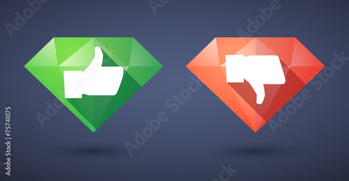 thumb hand Diamond icon set