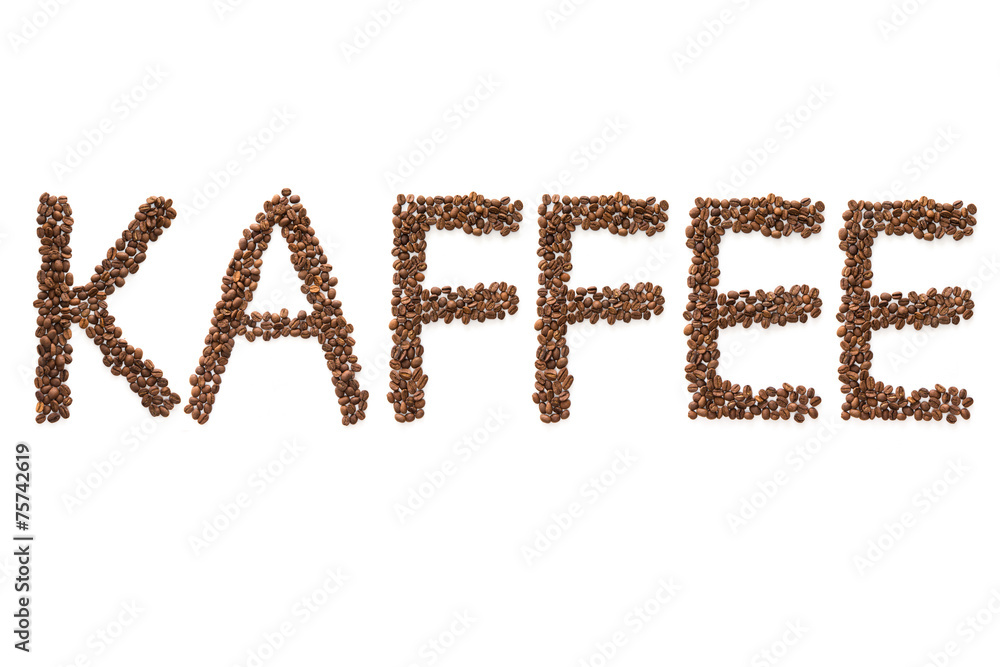 Kaffeewort aus Kaffeebohnen Kaffeewort aus Kaffeebohnen