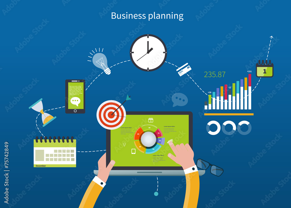Flat design vector illustration infographic concept with icons Flat design vector illustration infographic concept with icons