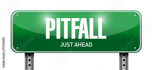 pitfall road sign illustration design photo