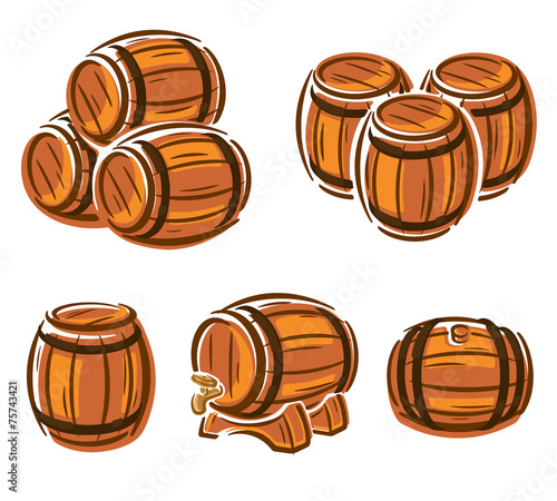 Barrels set. Vector