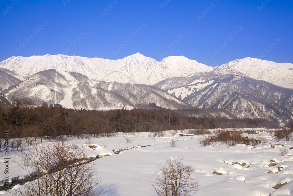 Hakuba village in winter, Nagano, Japan