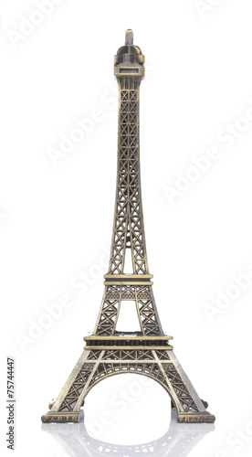 Eiffel Tower survenir model in White background © jiradet_ponari