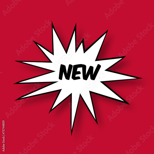 The word new in a Comic Book Star