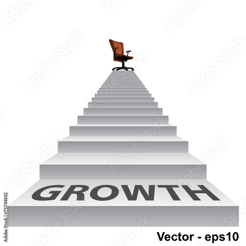Vector white stair with a chair