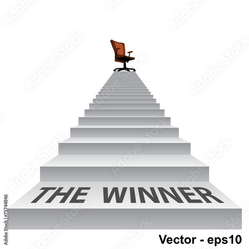 Vector white stair with a chair