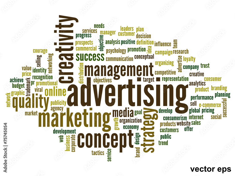 Fototapeta premium Vector conceptual advertising business word cloud