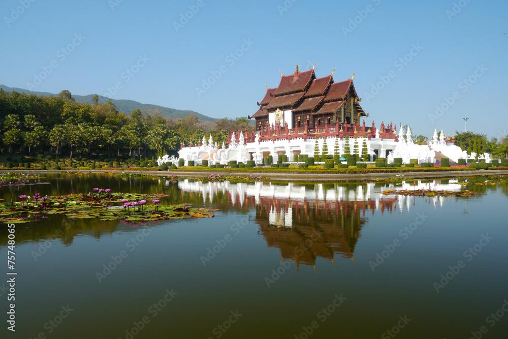 Traditional thai architecture in the Lanna style ,