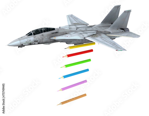 Fényképezés warplane launching pencils instead of bombs