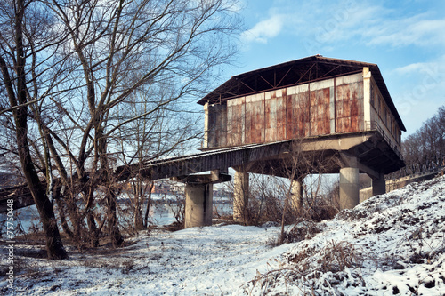 Pavia, abandoned seaplane hangar photo