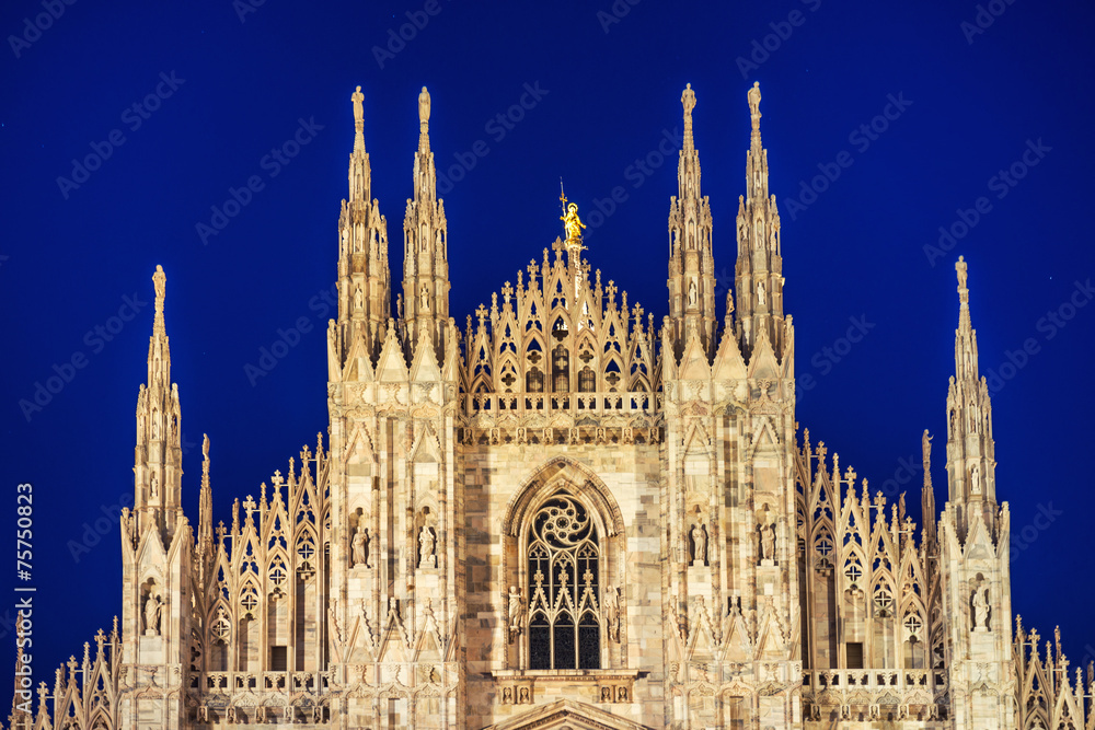 Night view of Milan Cathedral