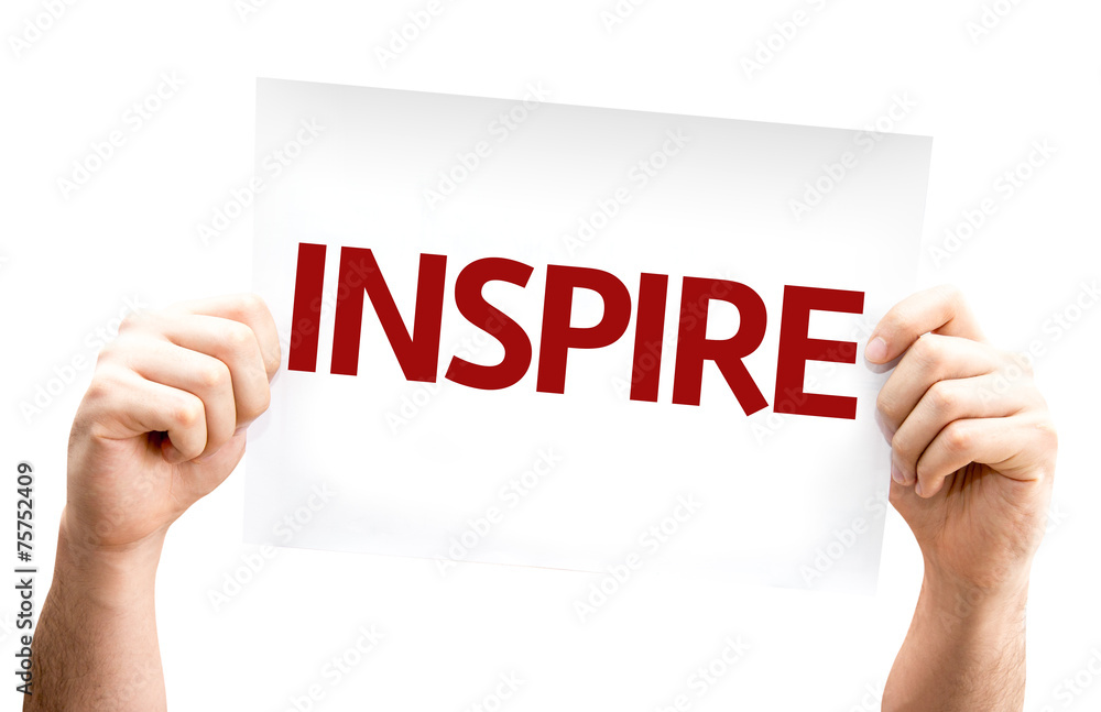 Inspire card isolated on white background Inspire card isolated on white background