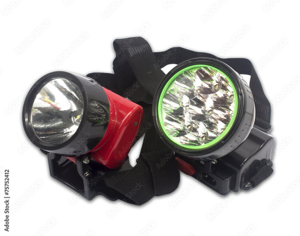 Electric Pocket Flashlight On White Background Electric Pocket Flashlight On White Background