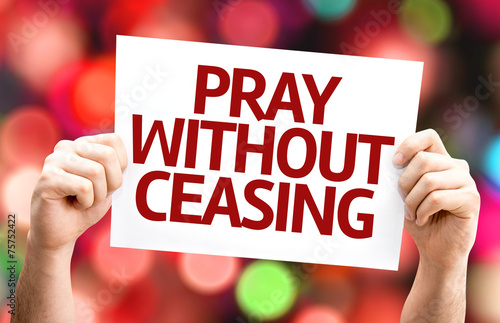 Pray Without Ceasing card with colorful background