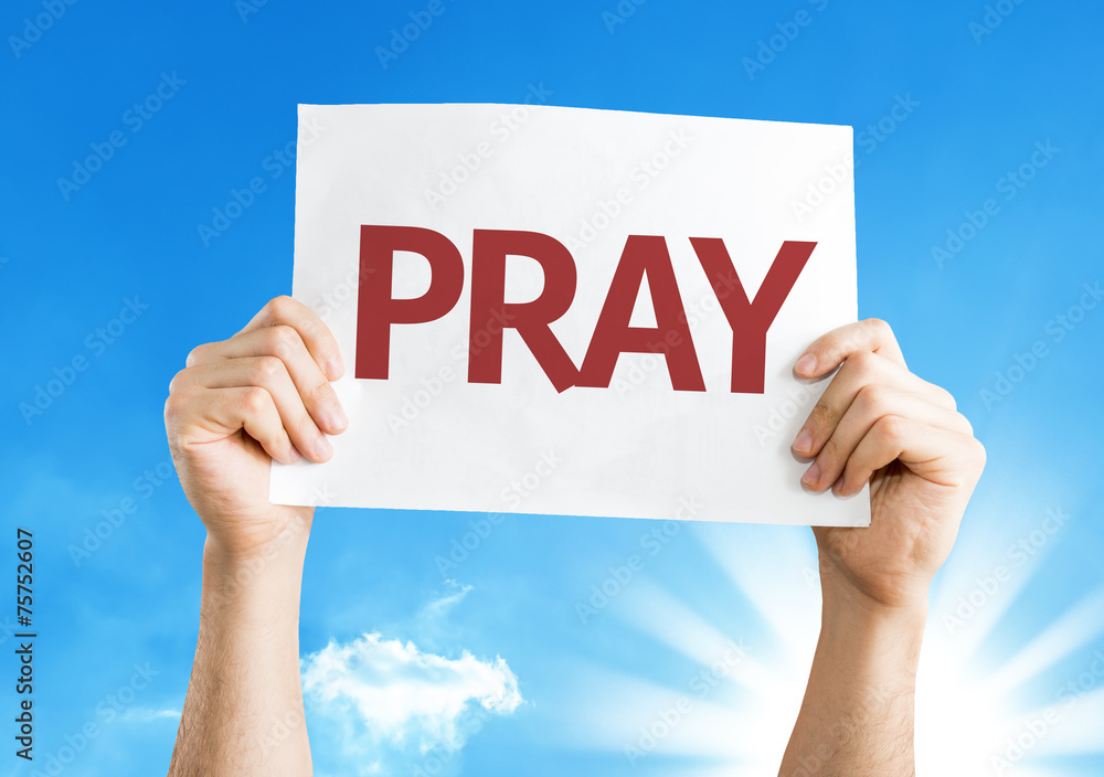 Pray card with a beautiful day Pray card with a beautiful day