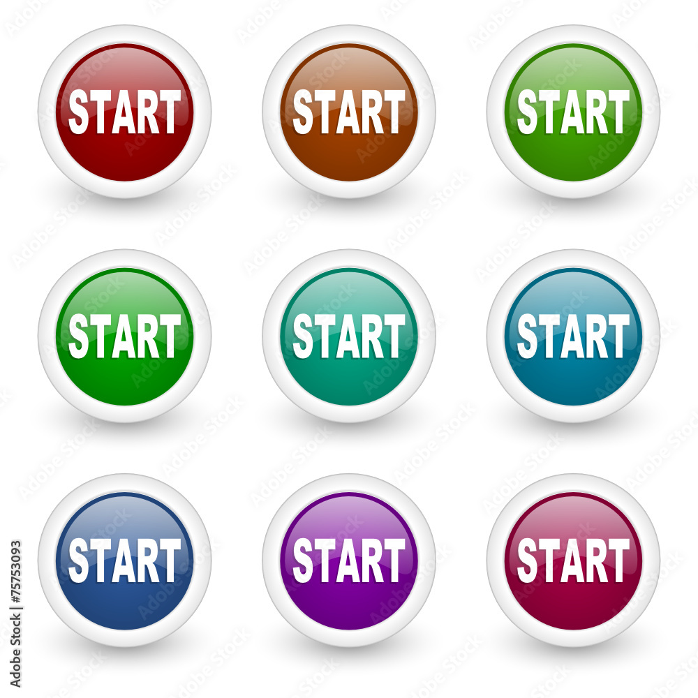 start web icons colorful set start web icons colorful set