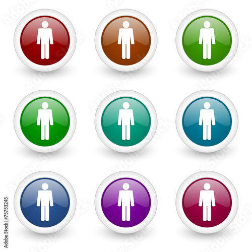 male web icons colorful vector set