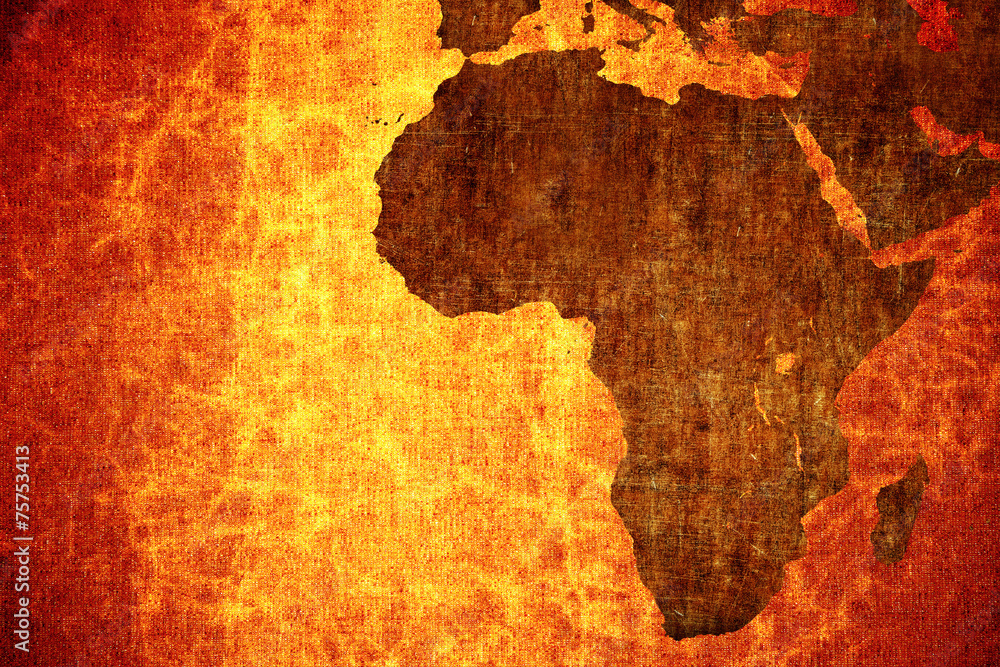 Obraz premium Grunge vintage porysowany tło mapy Afryki.
