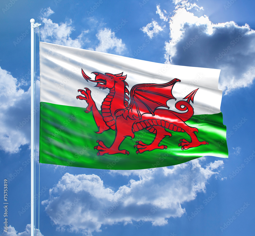 Wales flag - obrazy, fototapety, plakaty 