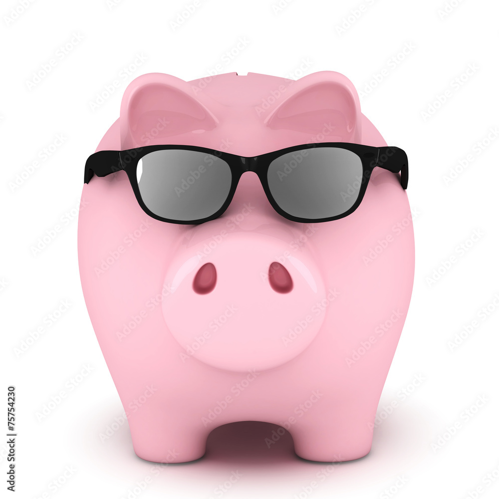 Piggy bank with sunglasses Piggy bank with sunglasses